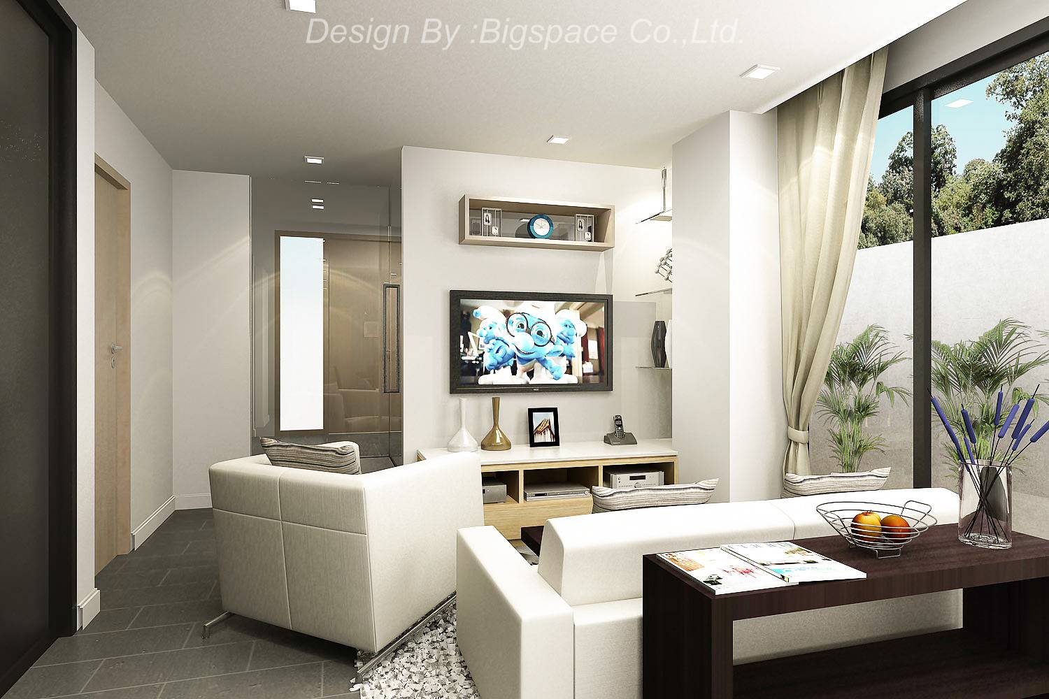 ผลงาน ออกแบบตกกแต่งภายใน ห้องนั่งเล่น